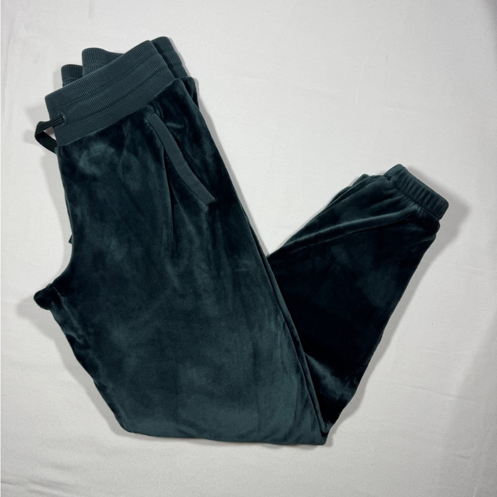 Athleta Delancey Karma Velour Jogger ST Small Tall Teal Fleece Lounge Pants